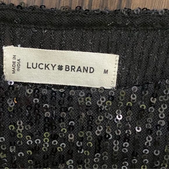 Lucky brand sequin knit tops size M - Picture 10 of 10